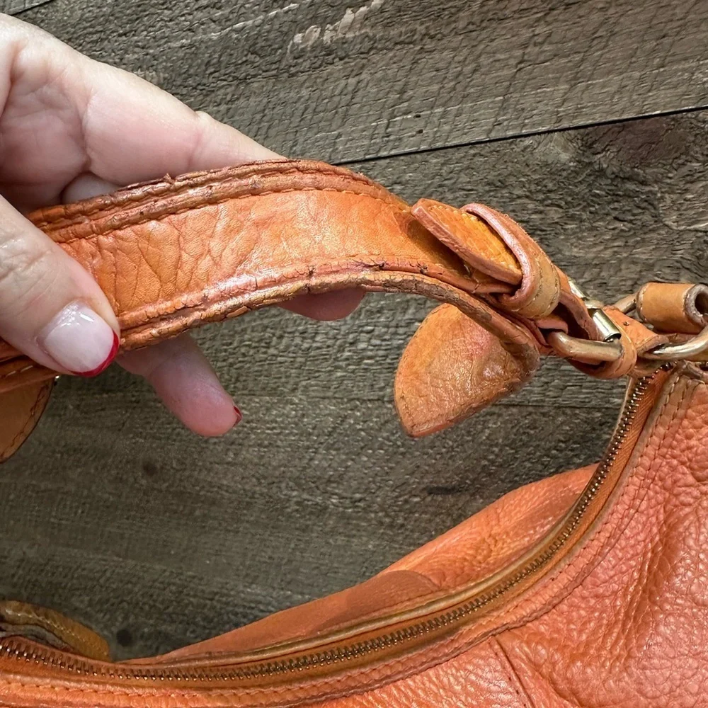 Dooney & Bourke Burnt Orange Pebbled Leather Shoulder Bag